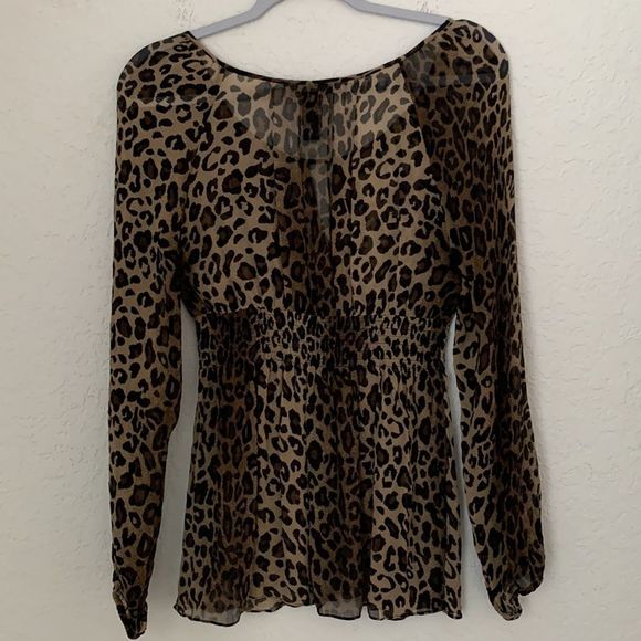 INC International Concepts Leopard Print Blouse - Brown and Black - Picture 2 of 8